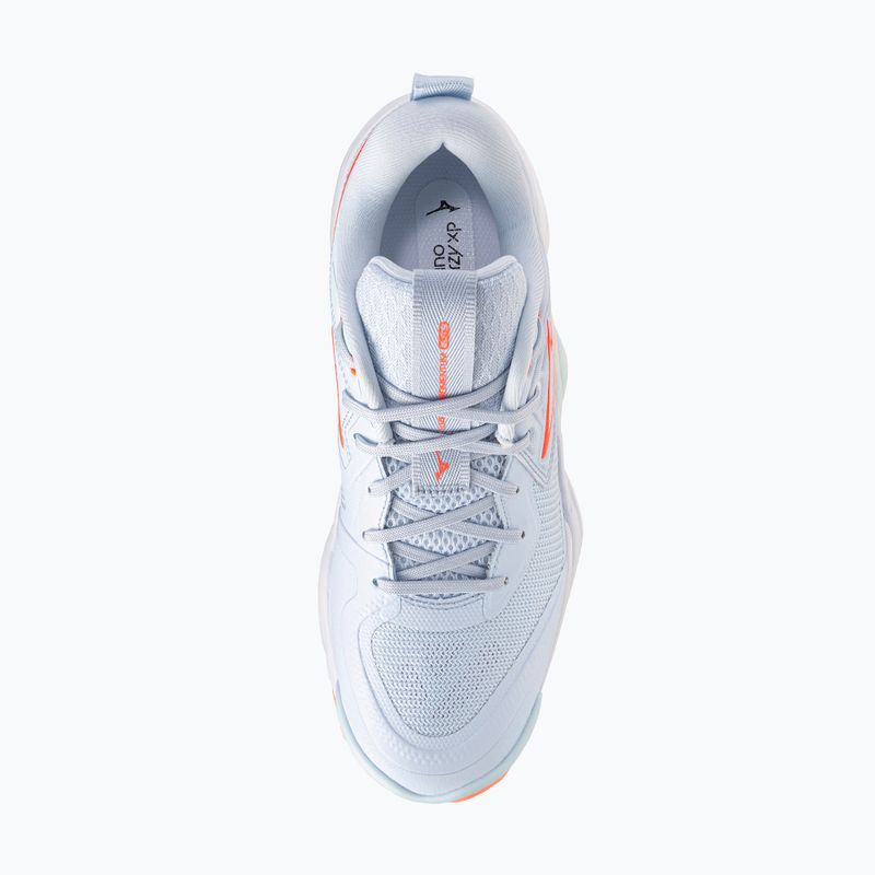 Кросівки волейбольні жіночі Mizuno Wave Momentum Elite blue finch/white/lava orange 5