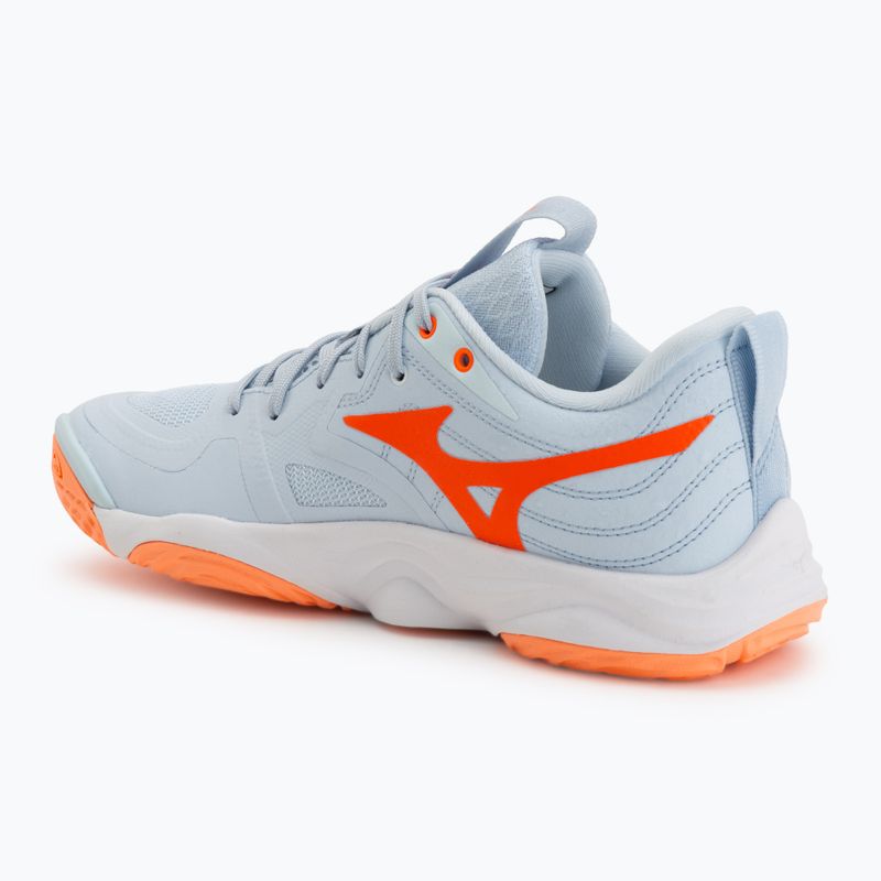 Кросівки волейбольні жіночі Mizuno Wave Momentum Elite blue finch/white/lava orange 3