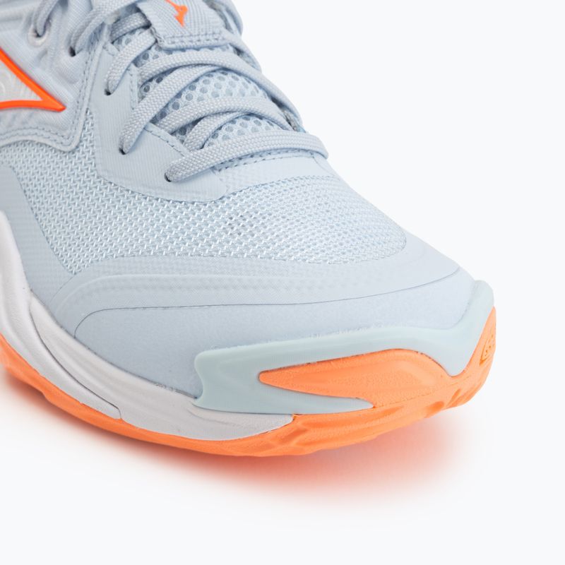 Кросівки волейбольні жіночі Mizuno Wave Momentum Elite blue finch/white/lava orange 7