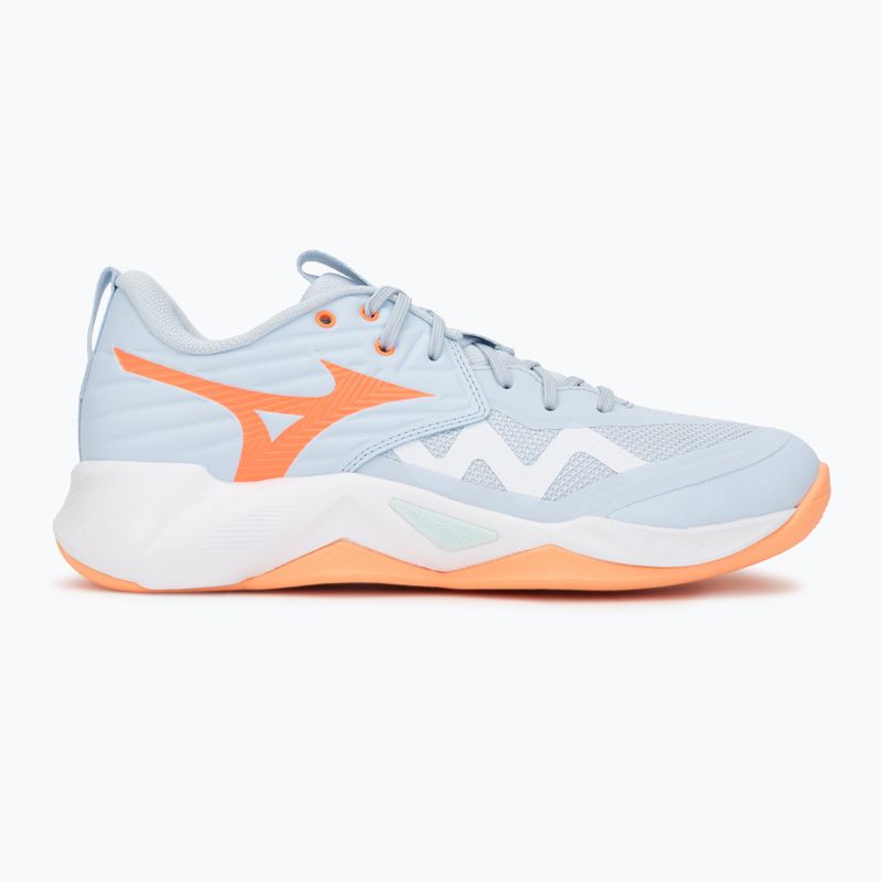 Кросівки волейбольні жіночі Mizuno Wave Momentum Pro blue finch/lava orange/flamingo coral 2