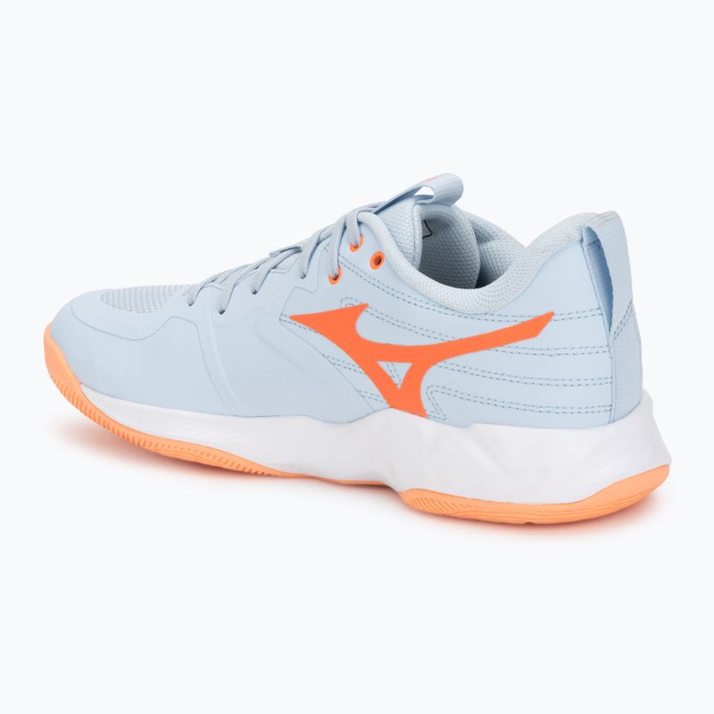 Кросівки волейбольні жіночі Mizuno Wave Momentum Pro blue finch/lava orange/flamingo coral 3