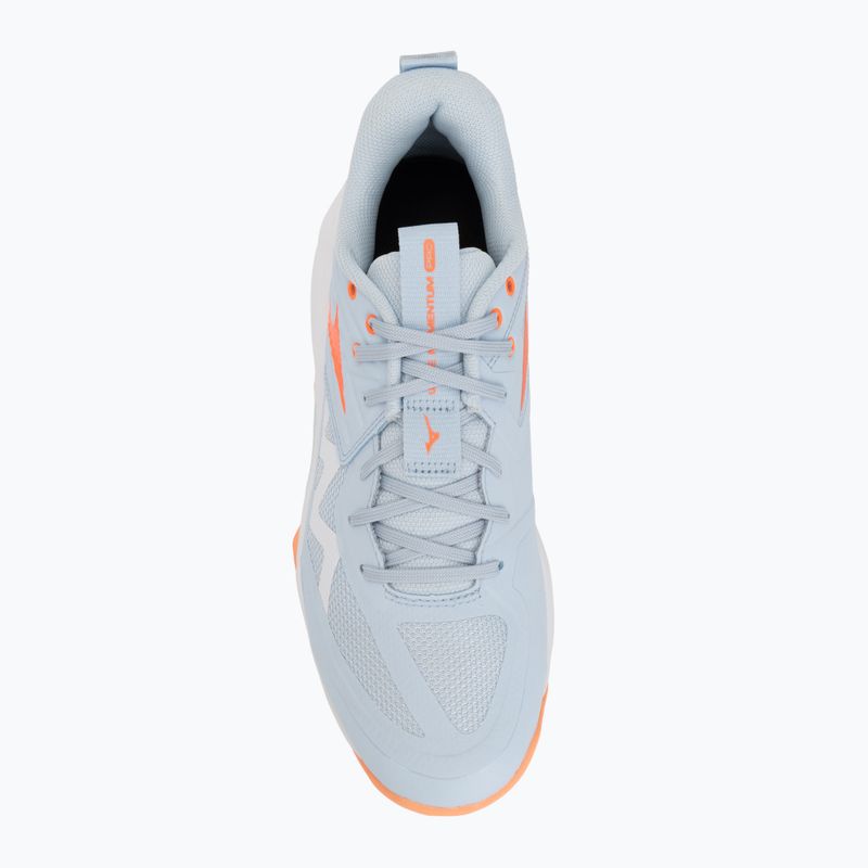 Кросівки волейбольні жіночі Mizuno Wave Momentum Pro blue finch/lava orange/flamingo coral 5