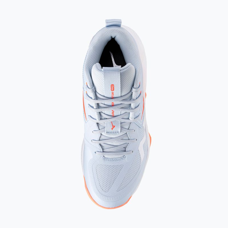 Кросівки волейбольні жіночі Mizuno Wave Momentum Pro Mid blue finch/lava orange/flamingo coral 5