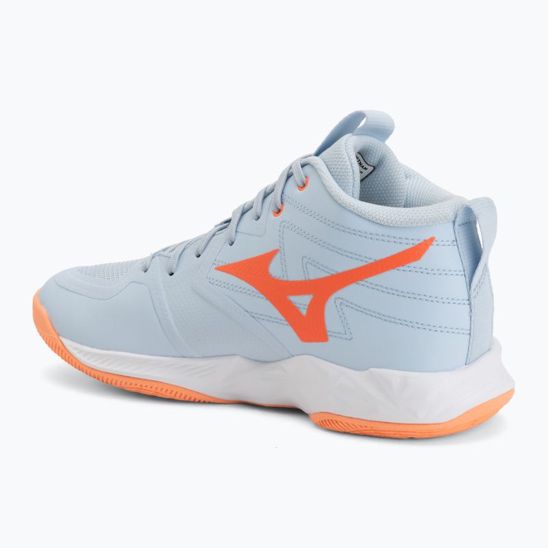 Кросівки волейбольні жіночі Mizuno Wave Momentum Pro Mid blue finch/lava orange/flamingo coral 3
