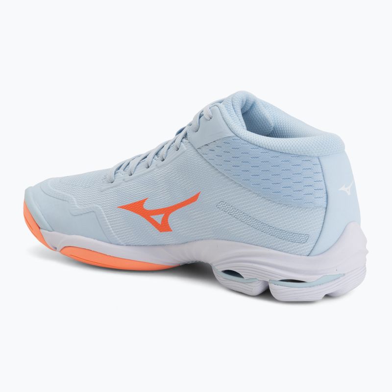 Кросівки волейбольні жіночі Mizuno Wave Lightning Pro Mid blue finch/lava orange/flamingo coral 3