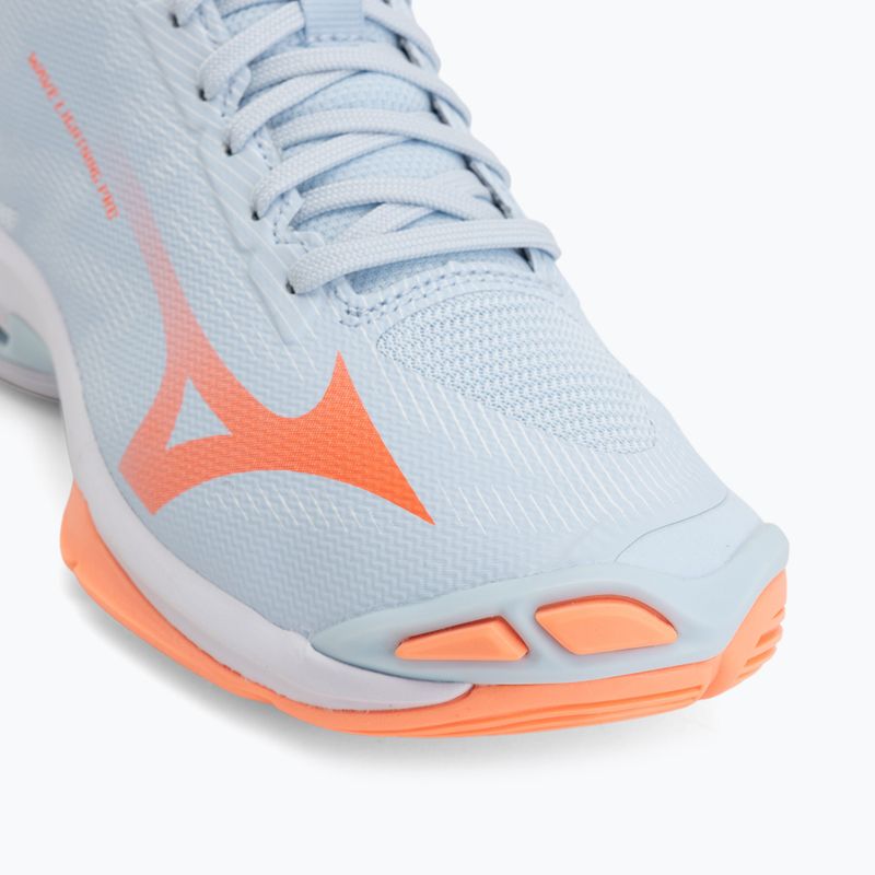 Кросівки волейбольні жіночі Mizuno Wave Lightning Pro Mid blue finch/lava orange/flamingo coral 7