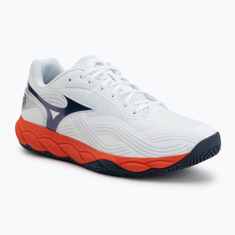 Кросівки тенісні чоловічі Mizuno Wave Enforce Court 2 AC white/insignia blue/orange