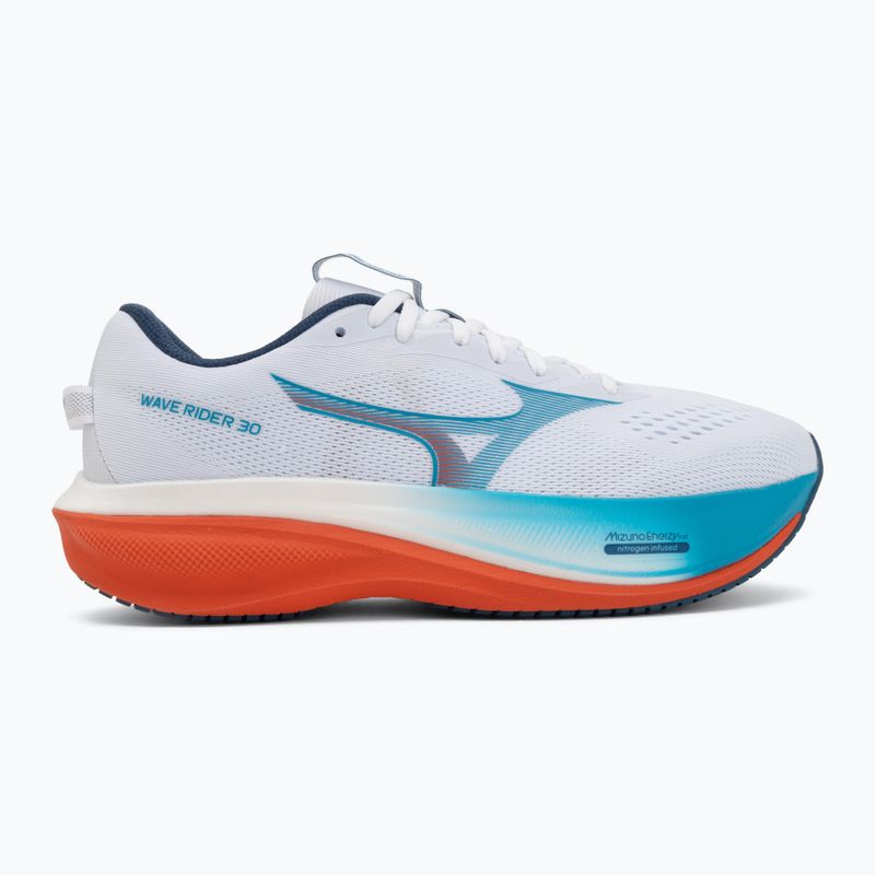 Кросівки для бігу чоловічі Mizuno Wave Rider 30 white/blue jewel/orange 2
