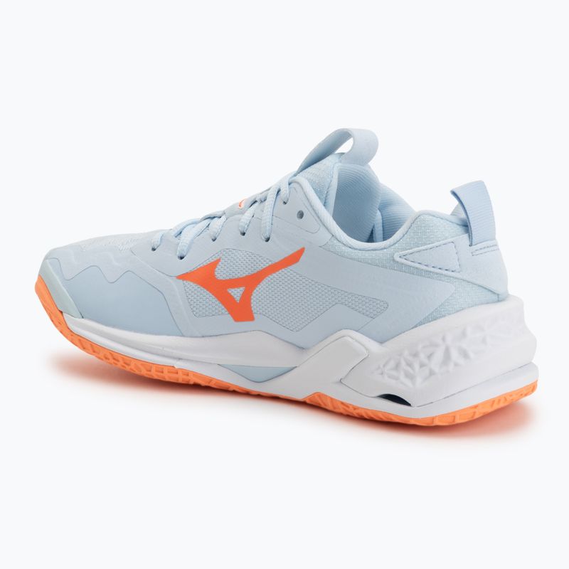 Кросівки гандбольні жіночі Mizuno Wave Stealth Neo 2.1 blue finch/lava orange/white 3