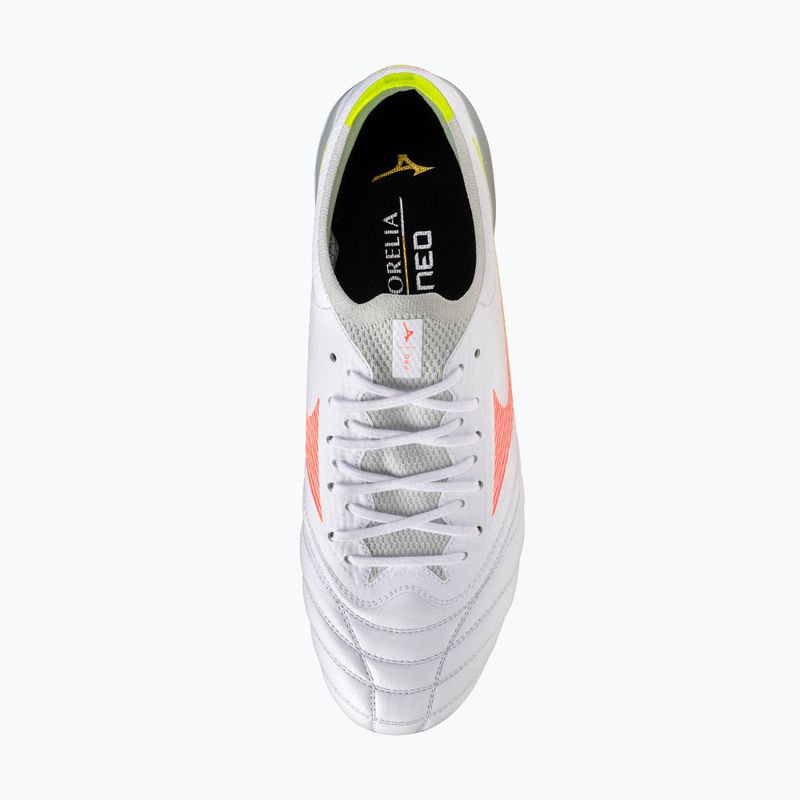 Кросівки футбольні Mizuno Morelia Neo V β Pro AG white/lava orange/evening primrose 5