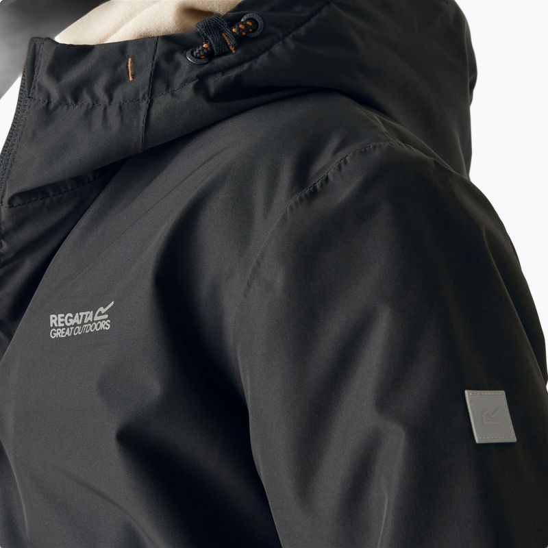 Куртка противітряна дитяча REGATTA Hillain Warm black/pumpkin spice/ash 7