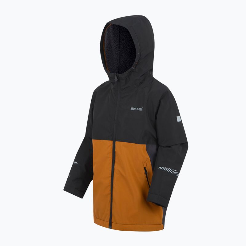 Куртка противітряна дитяча REGATTA Hillain Warm black/pumpkin spice/ash 11