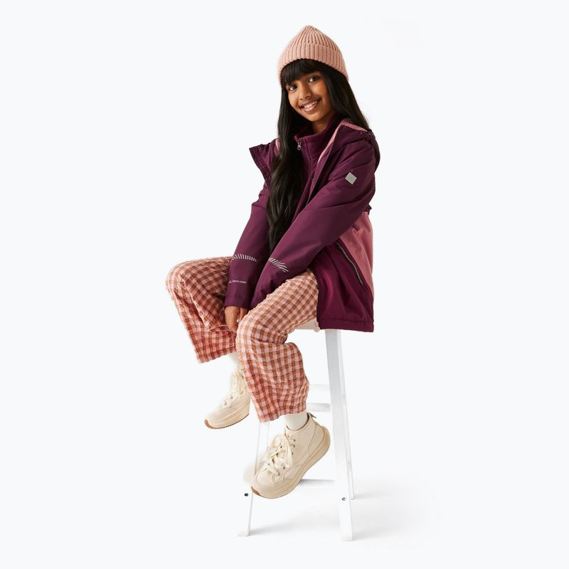 Куртка противітряна дитяча REGATTA Hillain Warm fig/dark pimento/dusty rose 10
