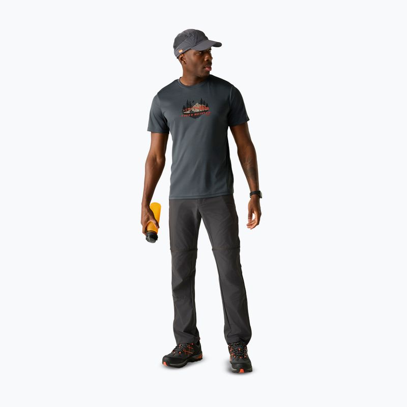 Футболка трекінгова чоловіча REGATTA Fingal Slogan dark storm 2