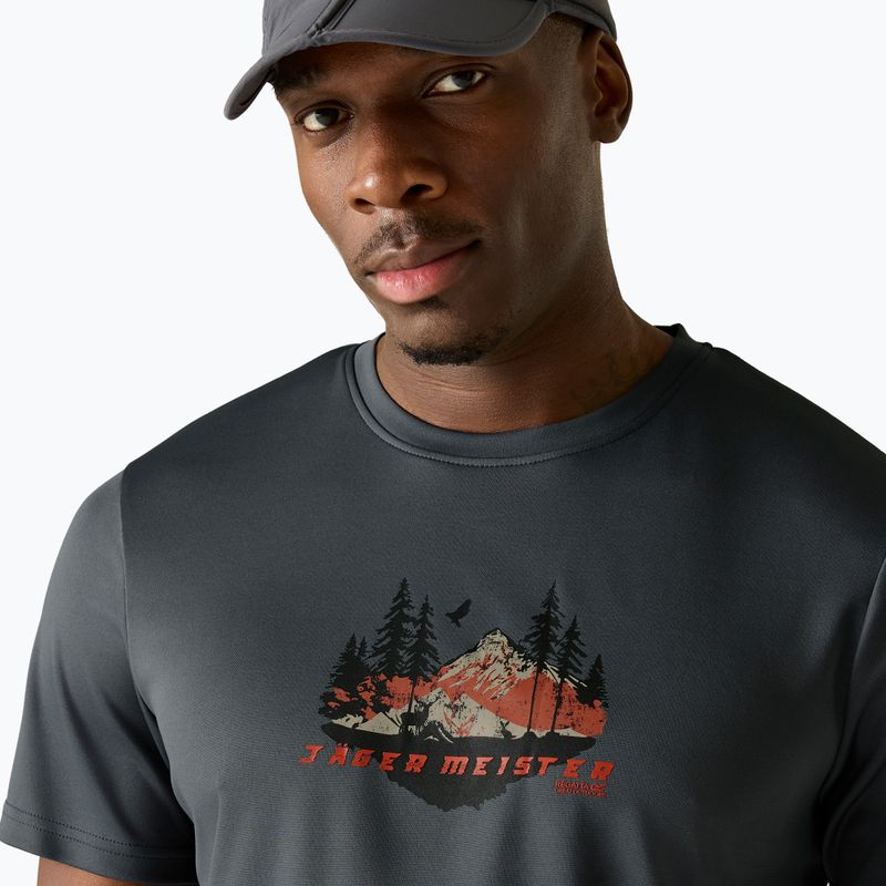 Футболка трекінгова чоловіча REGATTA Fingal Slogan dark storm 4