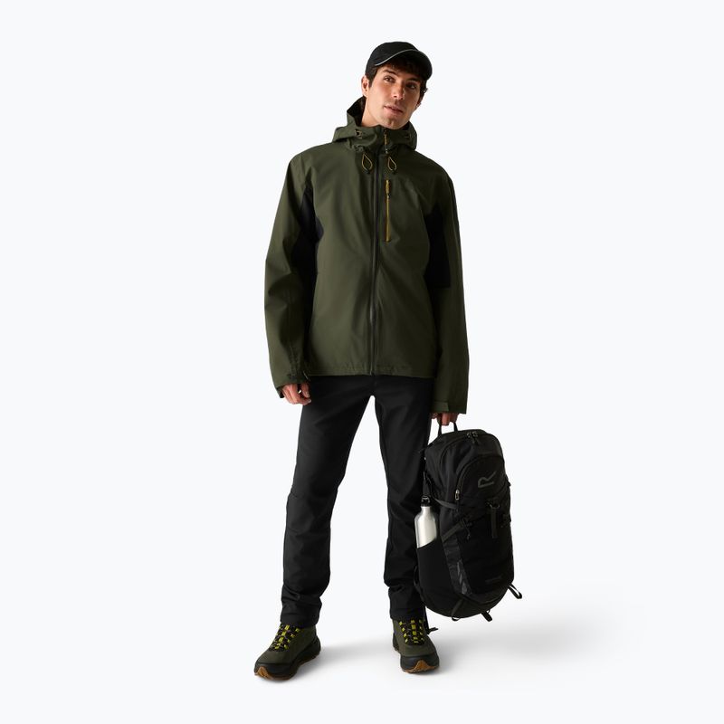 Куртка дощовик чоловіча REGATTA Birchdale II dark khaki/black 2