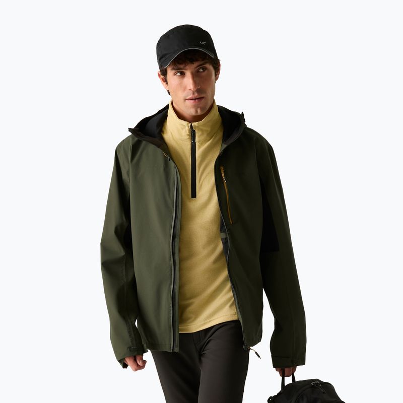 Куртка дощовик чоловіча REGATTA Birchdale II dark khaki/black 5
