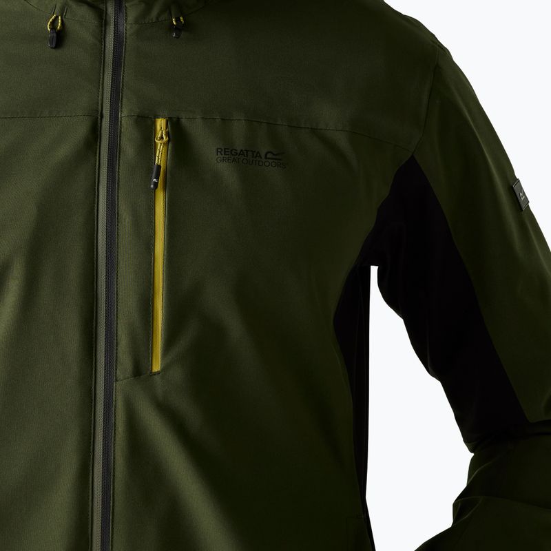 Куртка дощовик чоловіча REGATTA Birchdale II dark khaki/black 9