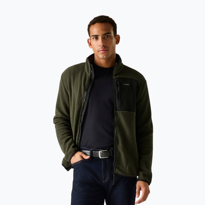 Кофта флісова чоловіча REGATTA Frankie Borg dark khaki/black 4