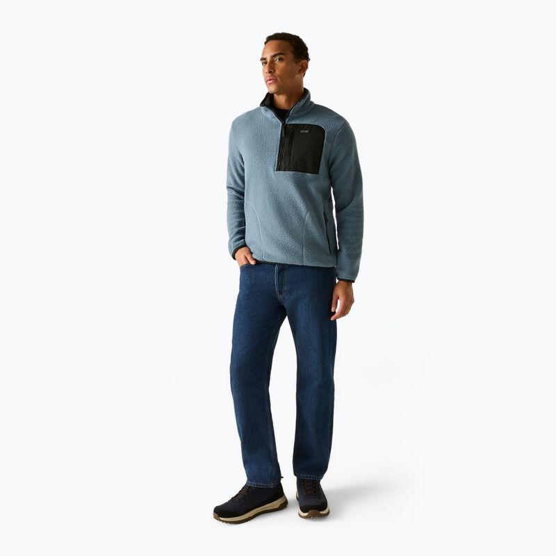 Кофта флісова чоловіча REGATTA Frankie Borg Half Zip grey mirage/black 2