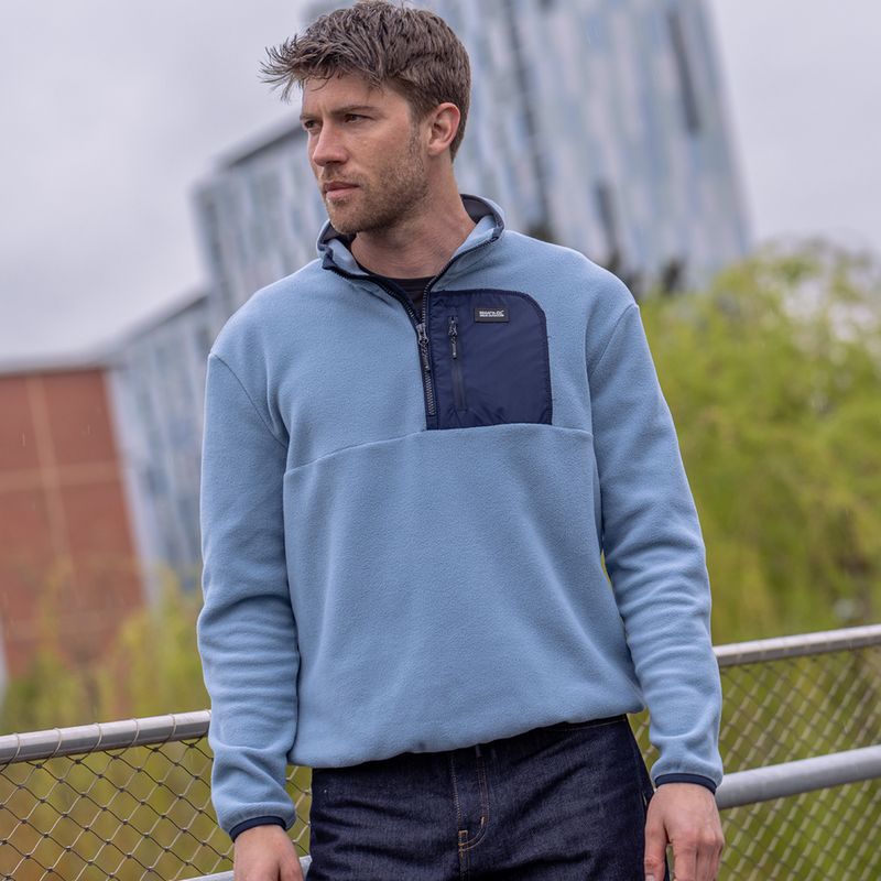 Кофта флісова чоловіча REGATTA Frankie Borg Half Zip grey mirage/black 10