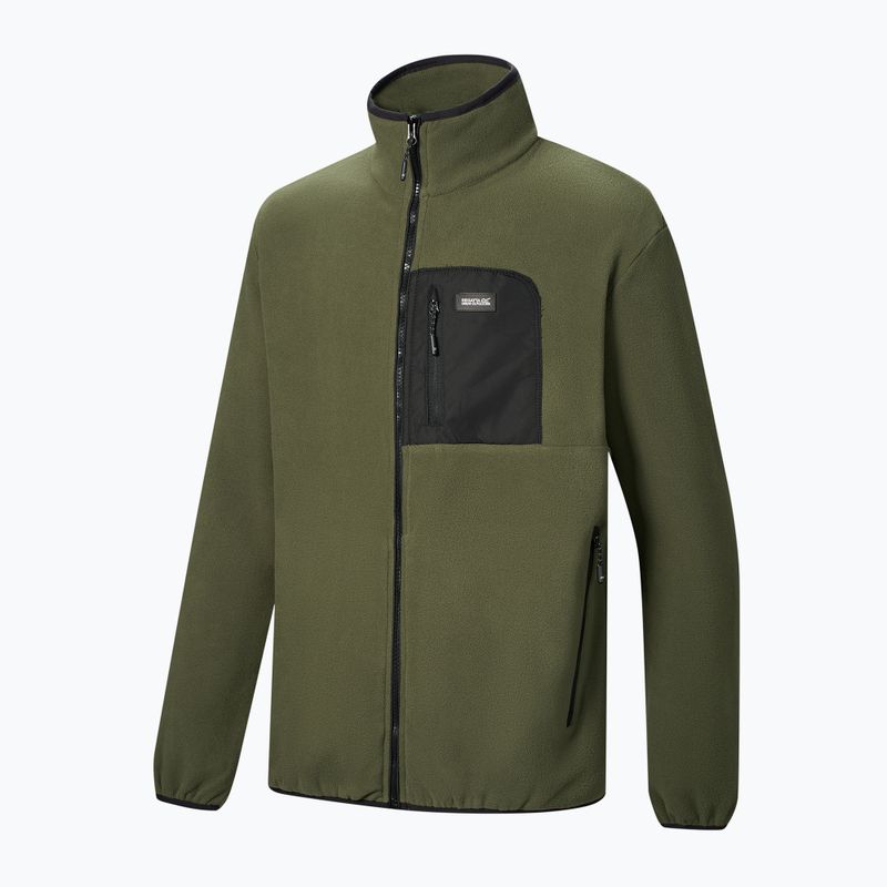 Кофта флісова чоловіча REGATTA  Frankie Full Zip Fleece dark khaki/black 3