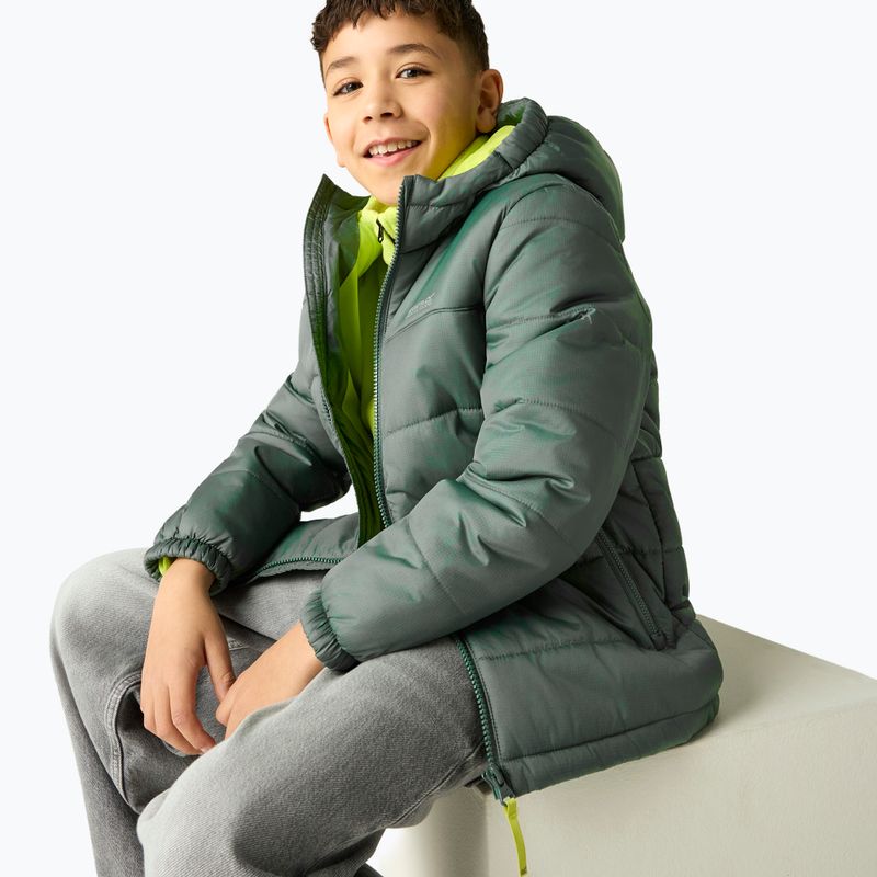 Куртка утеплена дитяча REGATTA Lofthouse dark forest green/wild lime 7