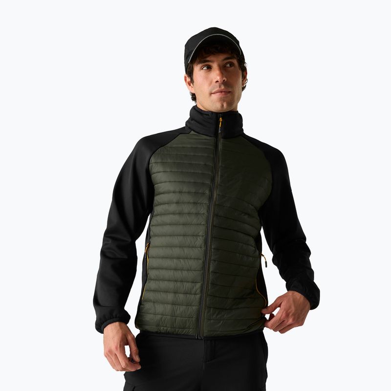 Куртка гібридна чоловіча REGATTA Clumber Hybrid dark khaki/black/sunset 4