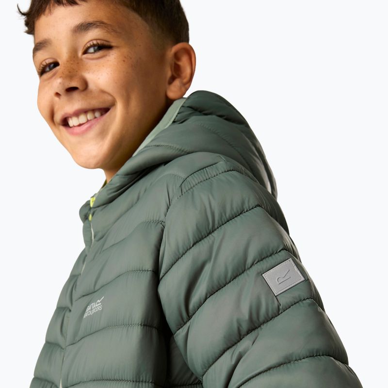 Пуховик дитячий REGATTA Hooded Marizion dark forest green/wild lime 9
