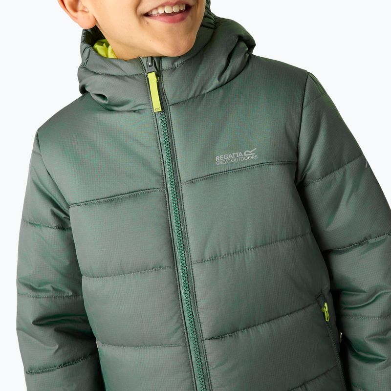 Пуховик дитячий REGATTA Hooded Marizion dark forest green/wild lime 11
