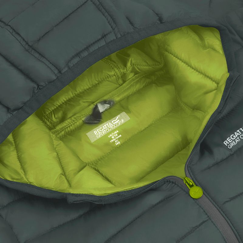 Пуховик дитячий REGATTA Hooded Marizion dark forest green/wild lime 17