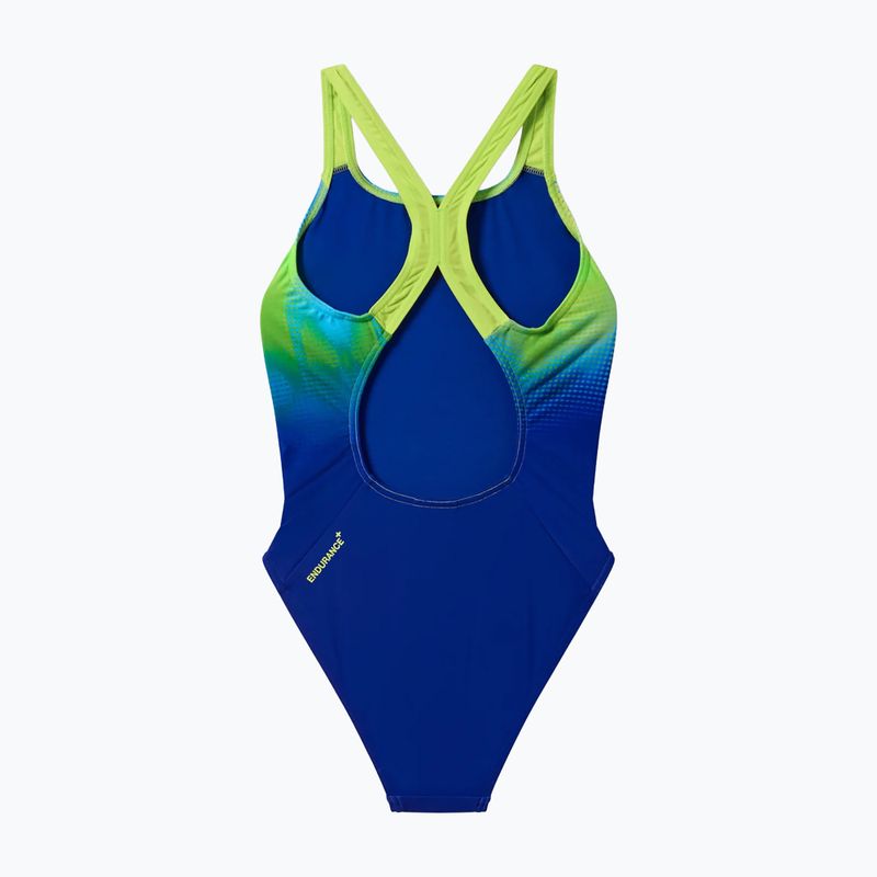 Купальник суцільний дитячий Speedo Digital Placement Powerback night watch/citrus green 2
