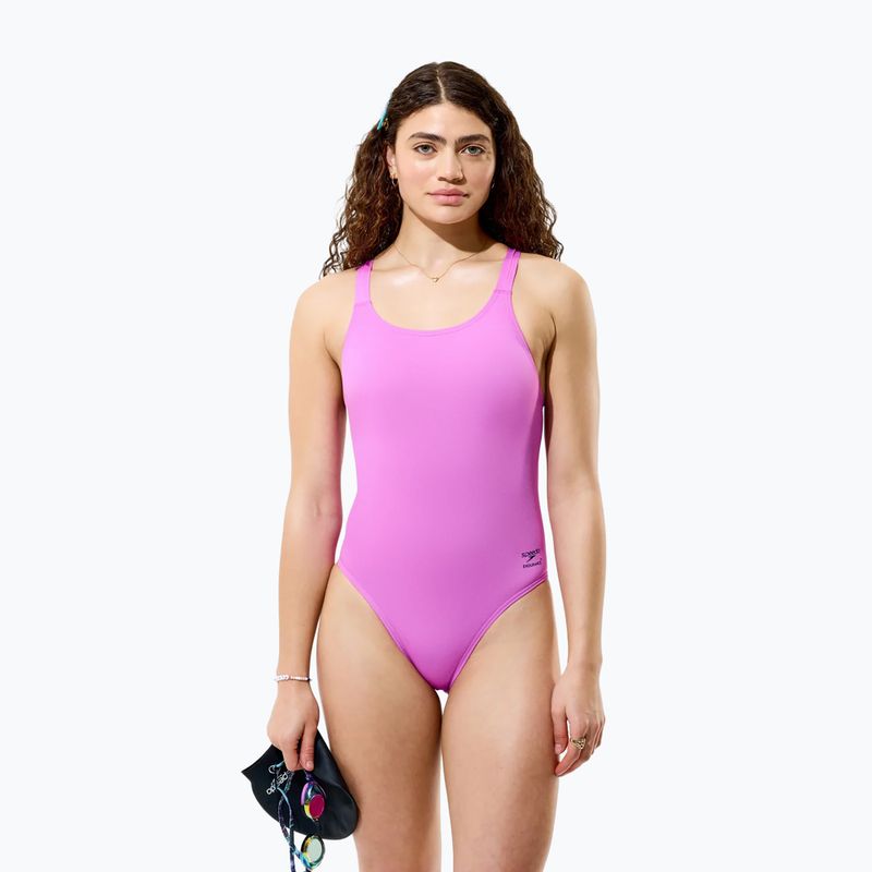 Купальник суцільний жіночий Speedo Solid Leaderback orchid shine 3