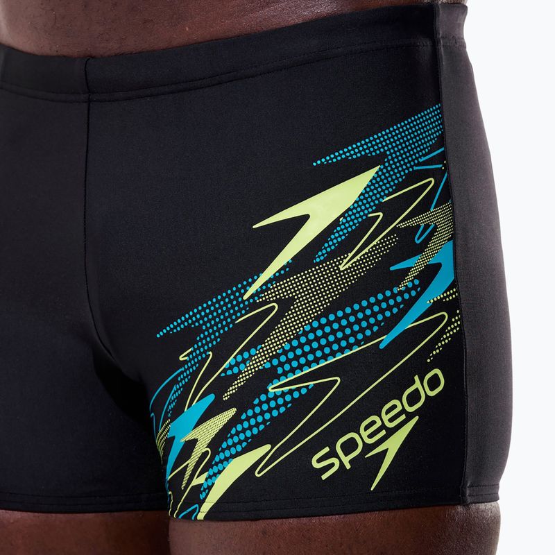 Плавки-боксерки чоловічі Speedo Medley Logo Aquashort anthracite/hyper teal 6