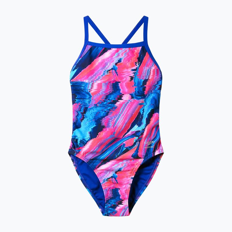 Купальник суцільний жіночий Speedo FL Printed Turnback brushy glitch/hope 6