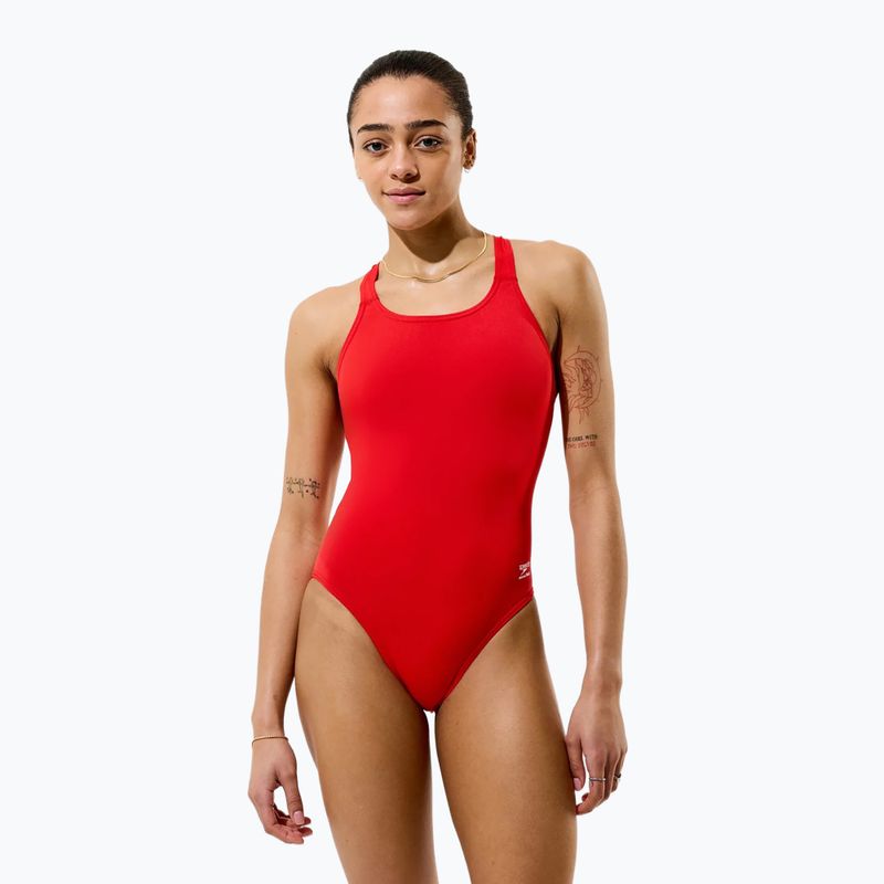 Купальник суцільний жіночий Speedo Solid Endurancex Leaderback team red 3
