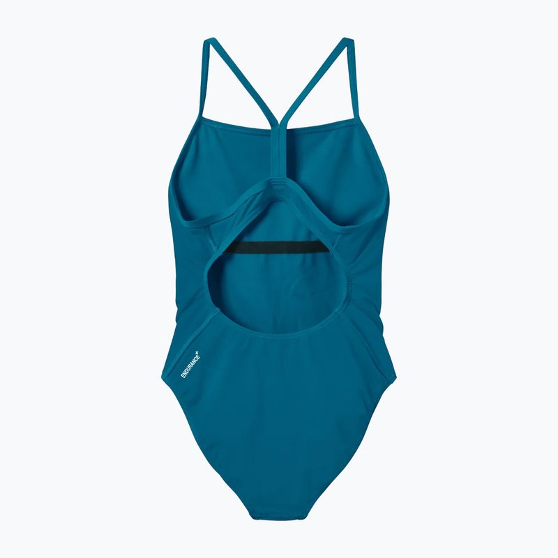 Жіночий цілісний купальник для плавання Speedo Endurance+ Logo Thin Strap кольору бірюзово-синій 2