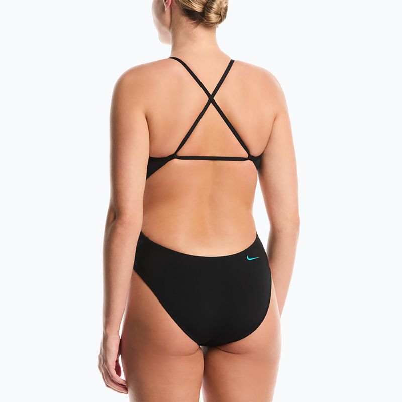 Купальник суцільний жіночий Nike Hydrastrong Logo Gra jet black 3