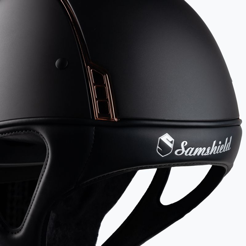 Шолом для верхової їзди Samshield Shadowmatt Rose Gold Trim Blason чорний 3125659666777 7