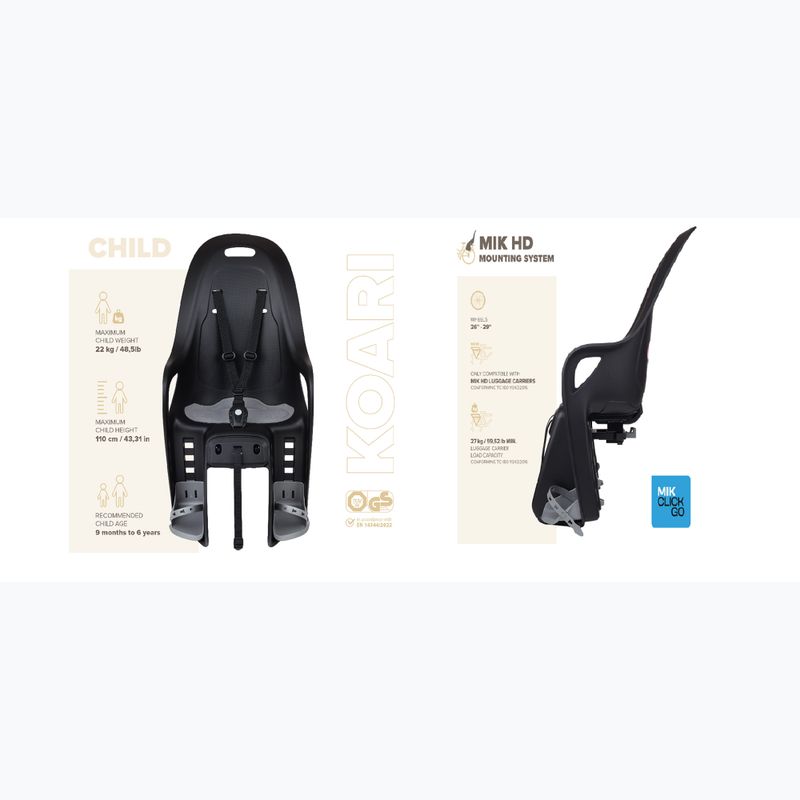 Крісло велосипедне Polisport Koari Mik HD black/grey 5