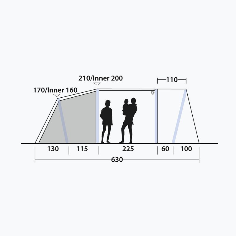 Намет кемпінговий чотиримісний Outwell Sacramento 4 Air blue 9