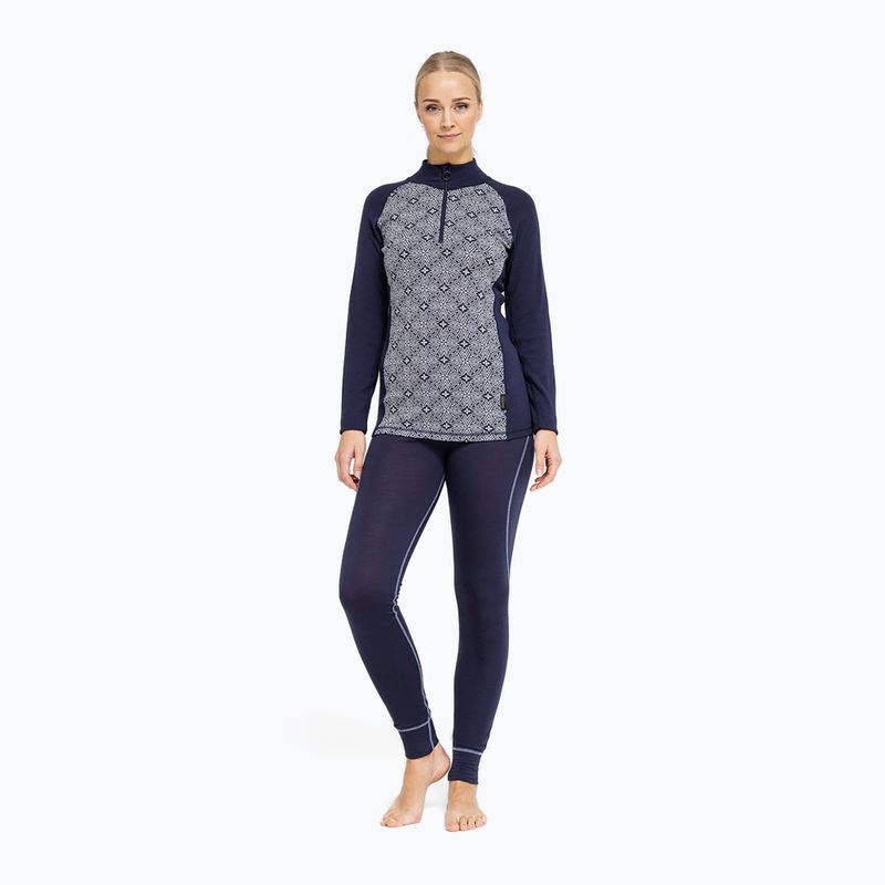 Кофта термоактивна жіноча Dovre Wool Organic Half Zip navy 2