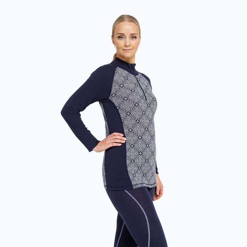 Кофта термоактивна жіноча Dovre Wool Organic Half Zip navy 3