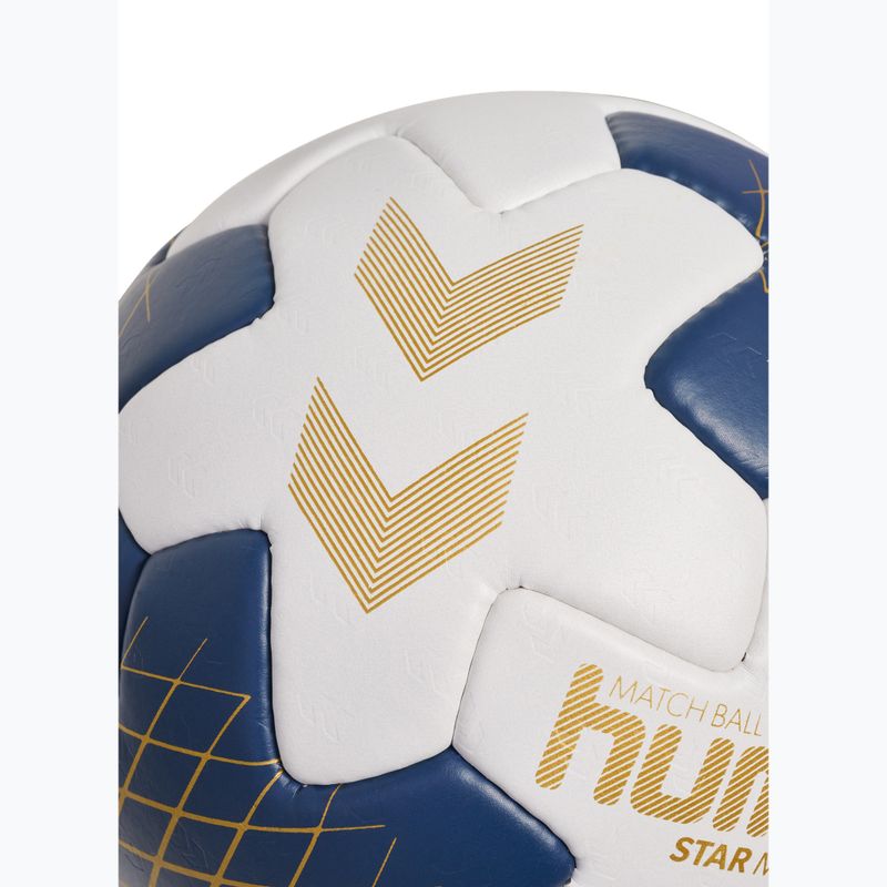 М'яч гандбольний Hummel Star Mach off white/marine/gold розмір 3 4