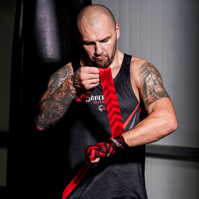 Бинти боксерські Ground Game "Hellfire" червоні HANDWRHELL 5