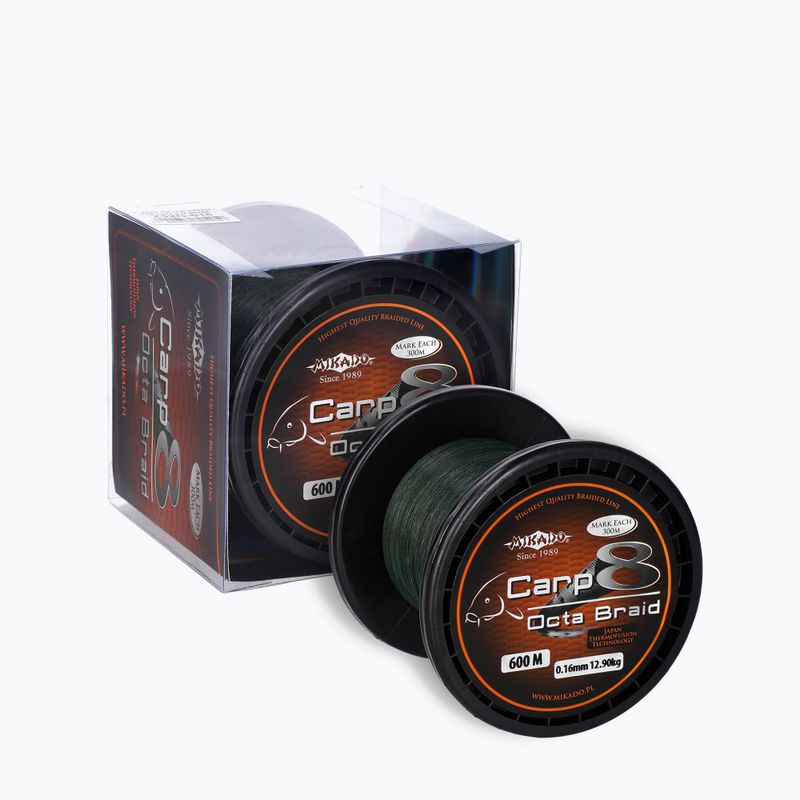 Плетена волосінь коропова Mikado Carp Octa Braid зелена Z32h-016