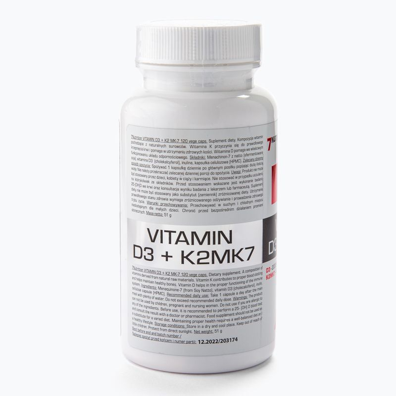 Vitamin D3+K2 MK7 7Nutrition комплекс вітамінів 120 капсул 7Nu000443 2