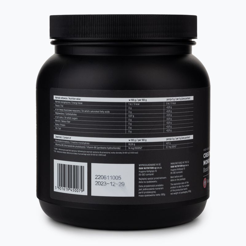 Моногідрат Raw Nutrition Креатин 500g малина MONO-59016 2