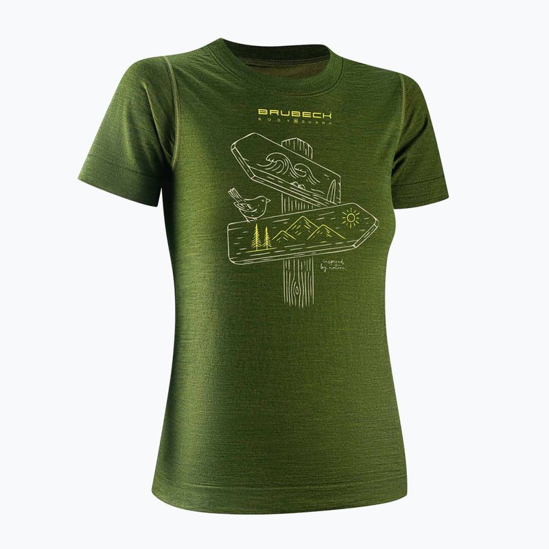 Футболка термічна жіноча Brubeck Outdoor Wool Pro green 3