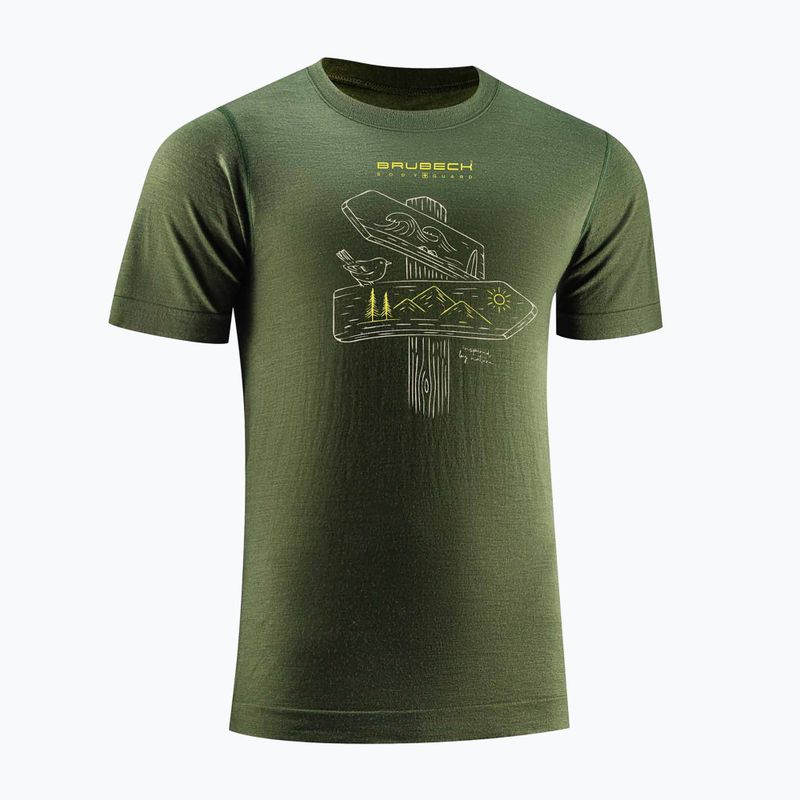 Футболка термічна чоловіча Brubeck Outdoor Wool Pro dark green 3
